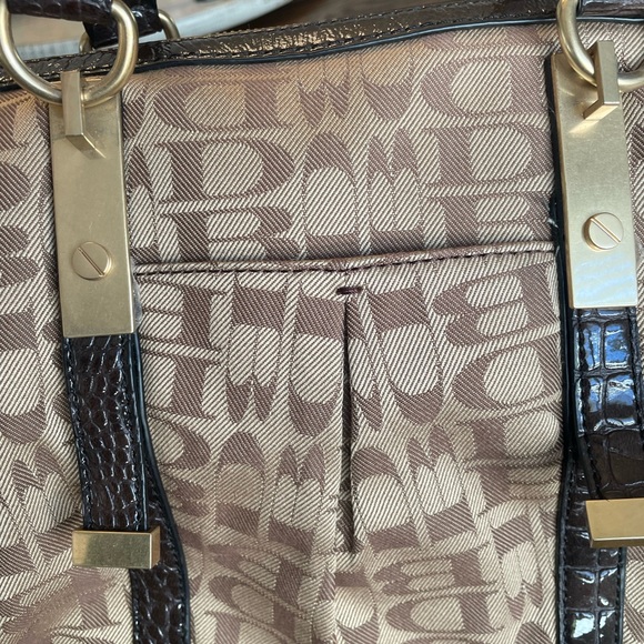 DB Brown Canvas & Leather Monogram Purse. - Picture 3 of 5